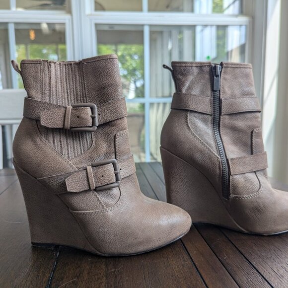 Joie tan leather wedge boots - Picture 3 of 4